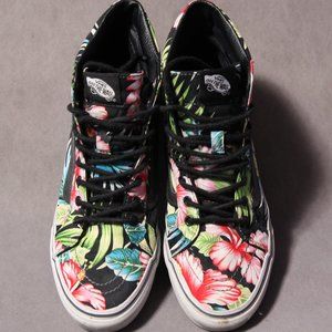Van's Sk8-Hi Slim Hawaiian Floral Shoes Women's 8.5 Men's 7
